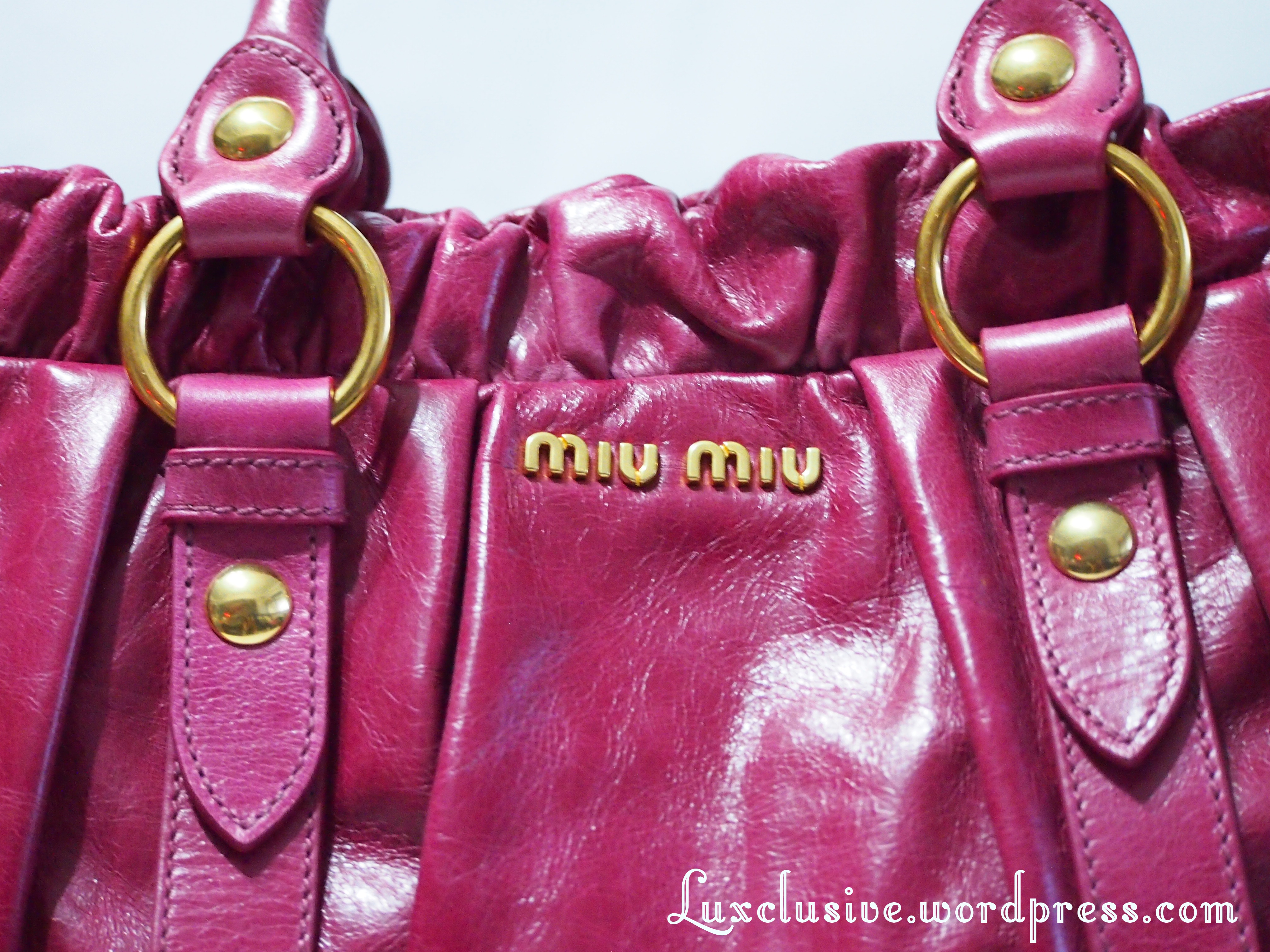 Miu Miu Pink Vitello Lux Leather Satchel ref.141631 - Joli Closet